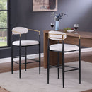 Upholstered Bar Stools With Backs for Kitchen Island (Set of 2) - Beige by HouseOfZazla