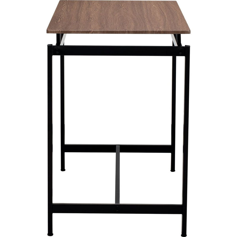 5-Piece Compact Bar Table Set with Table and Stools - Modern Industrial Design, Space-Saving Furniture for Dining Room and Breakfast Nook (Dark Brown)