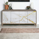 Paavan Console Cabinet - White / Champagne by HouseOfZazla