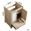 Bathroom Vanity Base, Cabinet With Carved Floral Doors - Natural Wood by HouseOfZazla