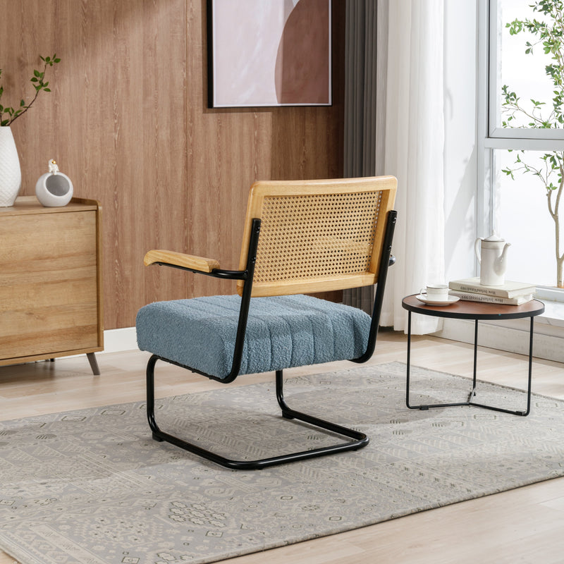 Accent Chair - Modern Industrial Slant Armchair with Metal Frame - Premium High Density Soft Single chair for Living Room Bedroom