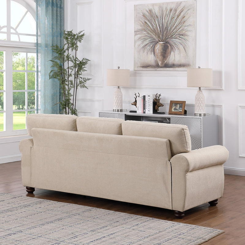 Walker Edison | Chenille Country Rustic 3 Seater Sofa