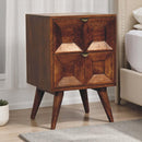 Solid Wood Quad Nightstand, 2-Drawers