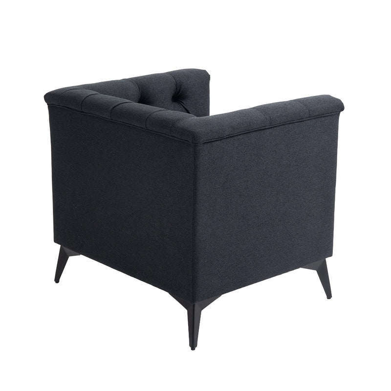 Accent Chair Living Room Chairs Single Sofa Chair,Arm Chairs with Linen Fabric, Mid Century Accent Arm Chairs Comfy Reading Lounge Club Armchair for Bedroom Office Study