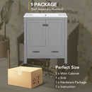Bathroom Vanity With Single Sink, Combo Cabinet Undermount Sink, Bathroom Storage Cabinet With Two Doors And A Drawer, Soft Closing, Multifunctional Storage, Solid Wood Frame by HouseOfZazla