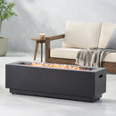 Modern Dark Grey 40' Outdoor Iron Propane Fire Pit