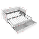 Daybed With Trundle And Storage Drawers, Flat Arms With Pocket by HouseOfZazla