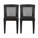 7 Piece Outdoor Dining Set with Table and 6 Chairs - Brown Multi