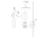 Modern Dual Shower Head System With 16" Ceiling Mount Finish, Stainless Steel And Brass by HouseOfZazla