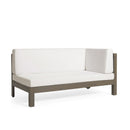 OANA Outdoor Wooden Sectional Set with Cushions, White by HouseOfZazla