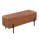 Daniella - Contemporary Storage Bench - Black / Camel by HouseOfZazla
