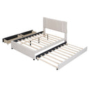Upholstered Platform Bed With Drawers, Classic Headboard Design by Unique Piece Furniture