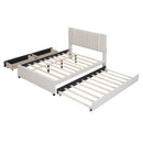 Upholstered Platform Bed With Drawers, Classic Headboard Design by HouseOfZazla
