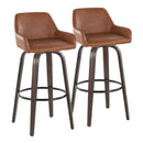 Daniella - Contemporary Fixed Height, Barstool With Swivel With Round Footrest (Set of 2) by HouseOfZazla