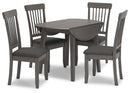 Shullden - Round Drm Drop Leaf Table - Gray