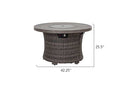 Tenaya Round Wicker FirePit Table with Metal Cover