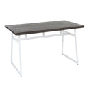 Geo - Industrial Dining Table - Vintage White / Espresso by HouseOfZazla