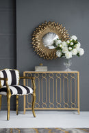 Sunburst Design Wall Mirror Decorative en For Entryway, Modern Living Room - Gold by HouseOfZazla