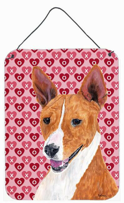 Basenji Hearts Love and Valentine's Day Portrait Wall or Door Hanging Prints