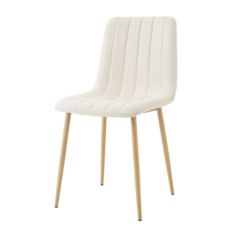 Modern beige cloth dining chair, Fabric Accent Upholstered Chairs Side Chair with wood-transfer Metal Legs for Home Furniture Living Room Bedroom Kitchen Dining room(set of 4)