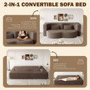 Modern Floor Sleeper Sofa Bed With 2 Pillows, Convertible Twin Size Folding Mattress For Living Room