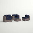 Wicker Seating Group Set With Table And Cushions by Unique Piece Furniture