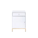 Ottey - Cabinet - White High Gloss & Gold by Unique Piece Furniture
