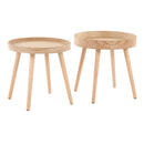 Pebble - Mid-Century Modern Side Table Set - Natural by HouseOfZazla