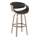 Symphony - Mid-Century Modern Fixed Height Barstool With Swivel With Round Footrest (Set of 2) by HouseOfZazla