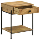 1 Drawer Accent Table With Bottom Shelf - Brown by HouseOfZazla
