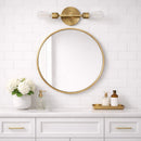 Reverie - Double Lights Bathroom Wall Sconce Over Mirror - Clear / Gold by HouseOfZazla
