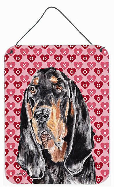 Coonhound Valentine's Love Aluminium Metal Wall or Door Hanging Prints