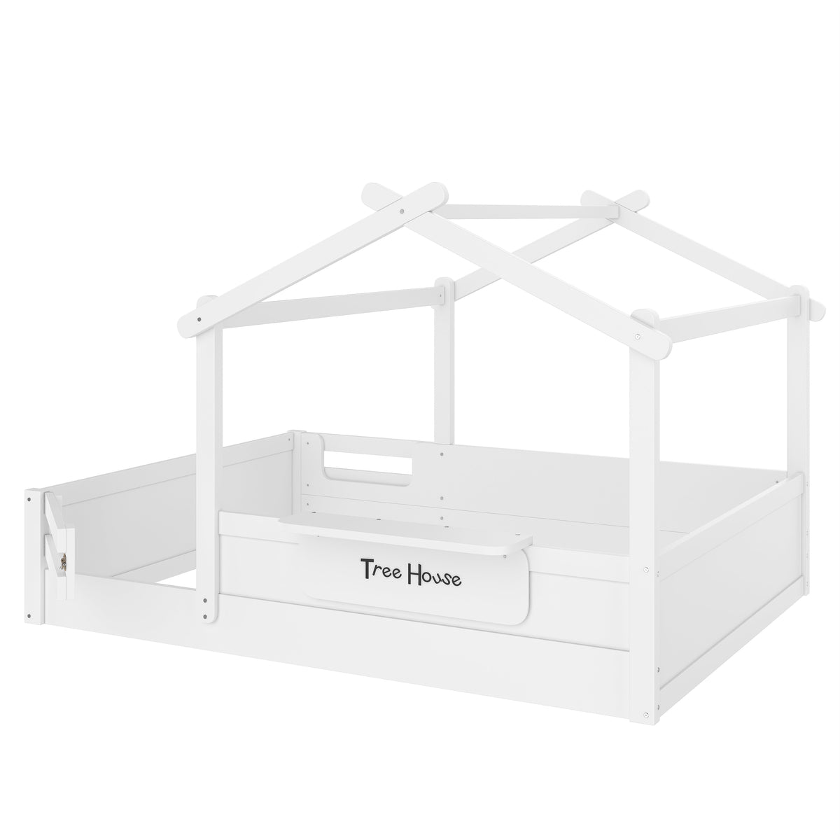 Full Size Floor Bed with Guardrails and Roof, photo 9 of 10