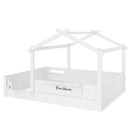 Full Size Floor Bed with Guardrails and Roof