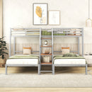 Metal Bunk Bed With Storage Shelves Staircase by Unique Piece Furniture