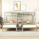 Metal Bunk Bed With Storage Shelves Staircase by Unique Piece Furniture