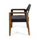 Soho Transitional Style Outdoor Club Chair (Set of 2) with Cushions - Teak