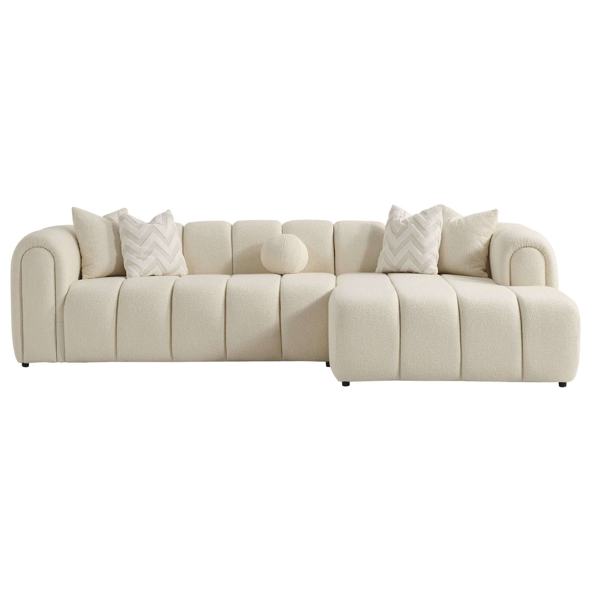 Beatrice - Modern Tufted Right Sectional Sofa - Ivory, photo 12 of 15