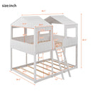 Bunk Bed With Roof, Window, Guardrail, Ladder by Unique Piece Furniture