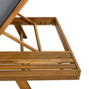 LOUNGE CHAISE SET,SPACE AVAILABLE ON ONE SIDE, ACACIA WOOD WITH WATER-RESISTANT LOUNGE CUSHIONS (Dark Grey/ & 2 INCH THICK) - MATCHING CREAM/LEAF COCONUT VERSION AVAILABLE