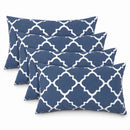 4 Pack Outdoor Lumbar Pillow with Inserts - Navy Trellis