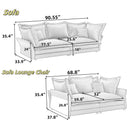 Modern Comfy Upholstered Sofa Cloud Couch, Deep Seat Couches With Multiple Large Soft Pillows by HouseOfZazla