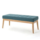 Vibratory Button Tufted Upholstered Ottoman with Splayed Wooden Legs by HouseOfZazla