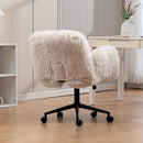 Swivel Chair With Adjustable Armrests And Wheels For Home Office - Beige by HouseOfZazla