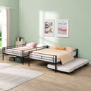 Full Over Full Modern Metal Bunk Bed With Trundle - Black by Unique Piece Furniture
