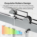 Frameless Double Sliding Soft-Close Shower Door, 3 / 8" (10Mm) Thick SGCC Tempered Glass Door, Matte by HouseOfZazla