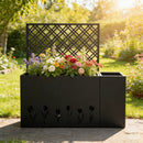 2-Piece Metal Planter Box with Trellis