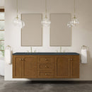 James Martin Laurent 72" Dual Mount Double Bathroom Vanity, Honey Oak
