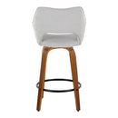 Mustang - Contemporary Fixed Height Counter Stool With Swivel With Round Footrest (Set of 2)