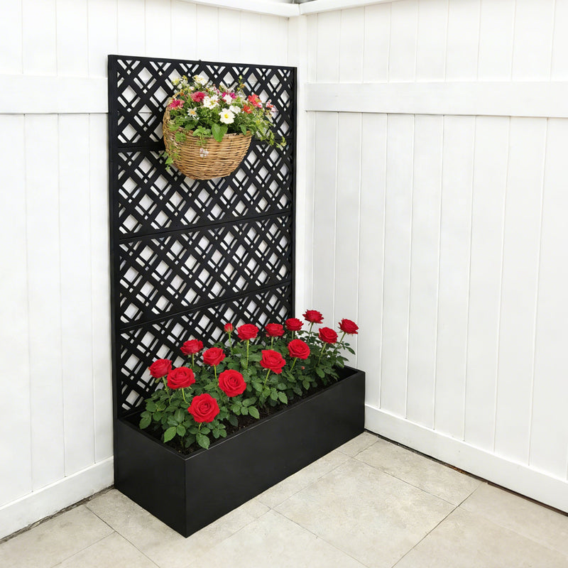 Metal Planter Raised Garden Bed with Trellis, photo 6 of 9